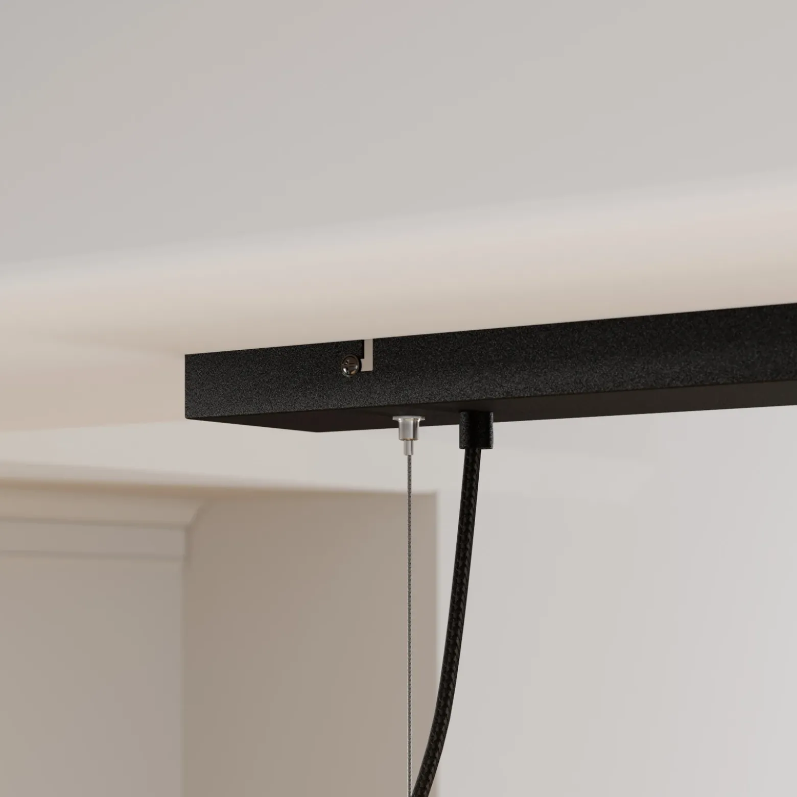 Lámpara colgante Lucande Kalinda, gris, hormigón, 110,5 cm de largo, E14