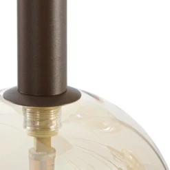 Lámpara colgante Lucande Lumavia, 12 luces, cristal, marrón/ámbar, G9