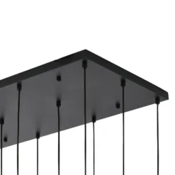 Lámpara colgante Lucande Lumavia, 12 luces, cristal, negro/transparente, G9