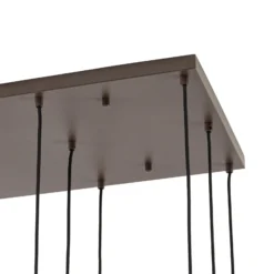 Lámpara colgante Lucande Lumavia, 12 luces, cristal, marrón/ámbar, G9