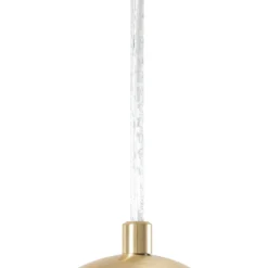 Lámpara colgante Lucande Lunelle, latón, cristal, 4 luces, Ø 40 cm