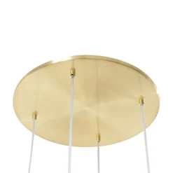 Lámpara colgante Lucande Lunelle, latón, cristal, 4 luces, Ø 40 cm