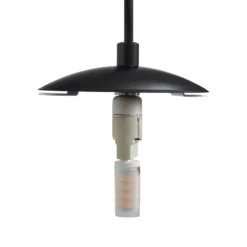 Lámpara colgante Lucande Lunelle, negra, cristal, 4 luces, Ø 40 cm