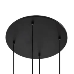Lámpara colgante Lucande Lunelle, negra, cristal, 4 luces, Ø 40 cm