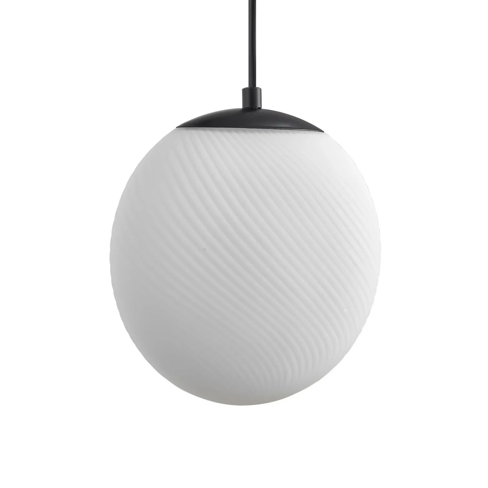Lámpara colgante Lucande Lunelle, negra, cristal, 4 luces, Ø 40 cm