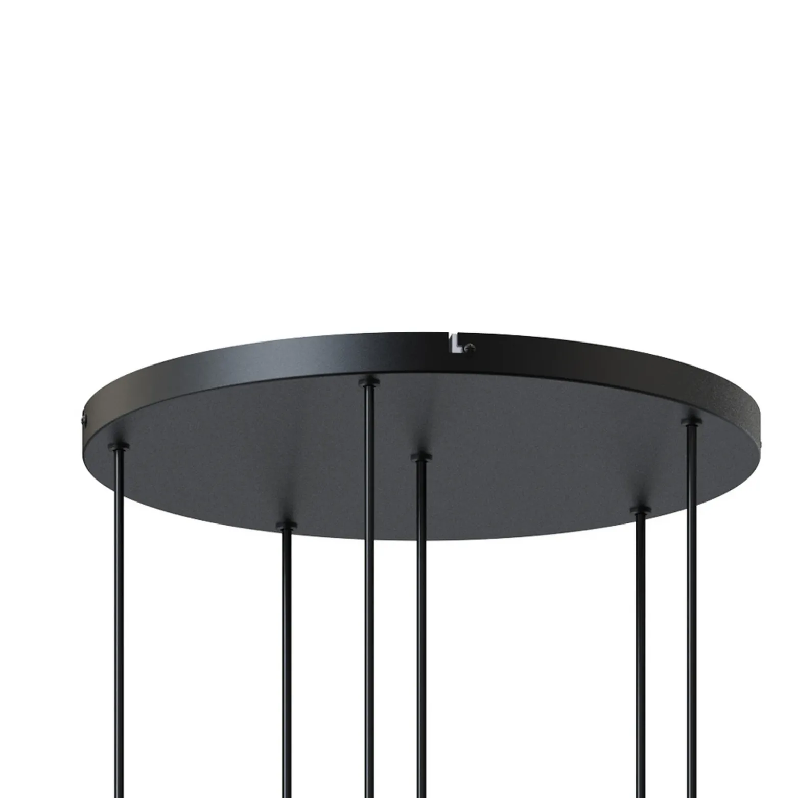 Lámpara colgante Lucande Narion, negra/de colores, 6 luces