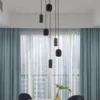 Lámpara colgante Lucande Narion, negra/de colores, 6 luces