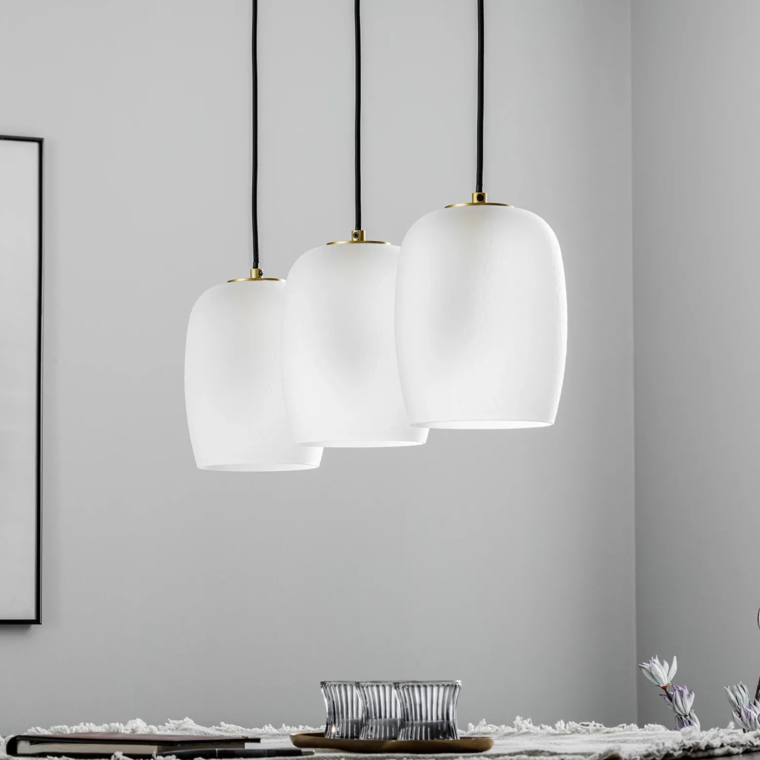 Lámpara colgante Lucande Taylan de 3 luces, alargada