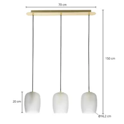 Lámpara colgante Lucande Taylan de 3 luces, alargada