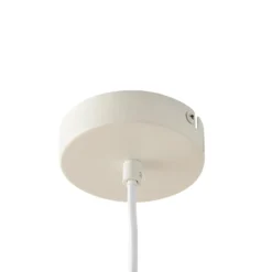 Lámpara colgante Lucande Tovina, textil, blanca, Ø35 cm