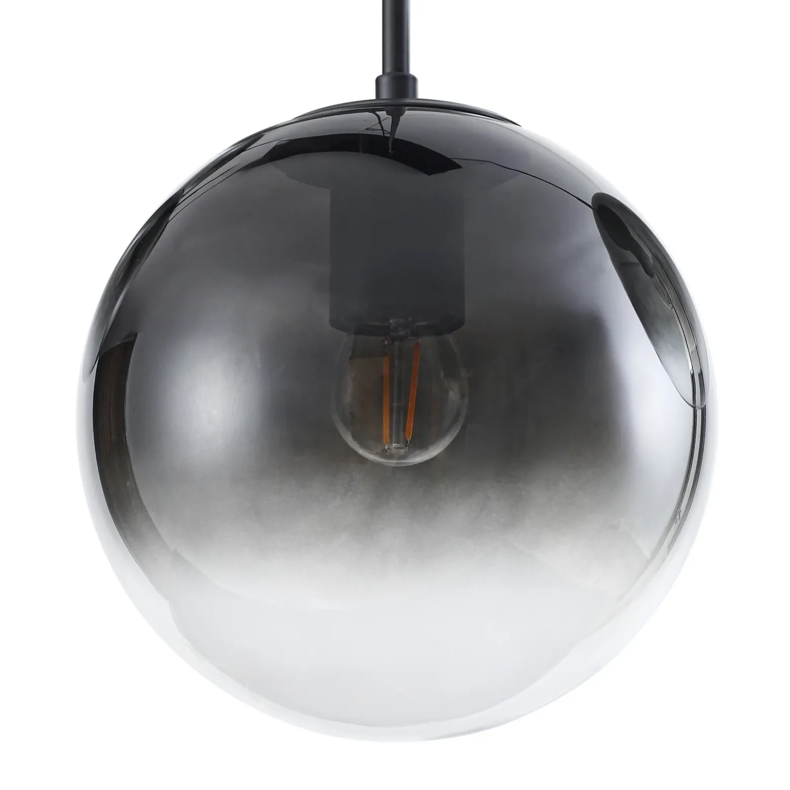 Lámpara colgante Lucande Veloura, 3 luces, 84 cm, cristal, madera