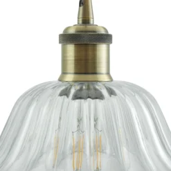 Lámpara colgante Ludowika de Lindby, transparente, cristal, Ø25 cm, E27
