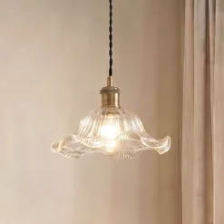 Lámpara colgante Ludowika de Lindby, transparente, cristal, Ø25 cm, E27
