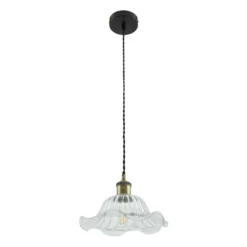 Lámpara colgante Ludowika de Lindby, transparente, cristal, Ø25 cm, E27