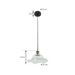 Lámpara colgante Ludowika de Lindby, transparente, cristal, Ø25 cm, E27