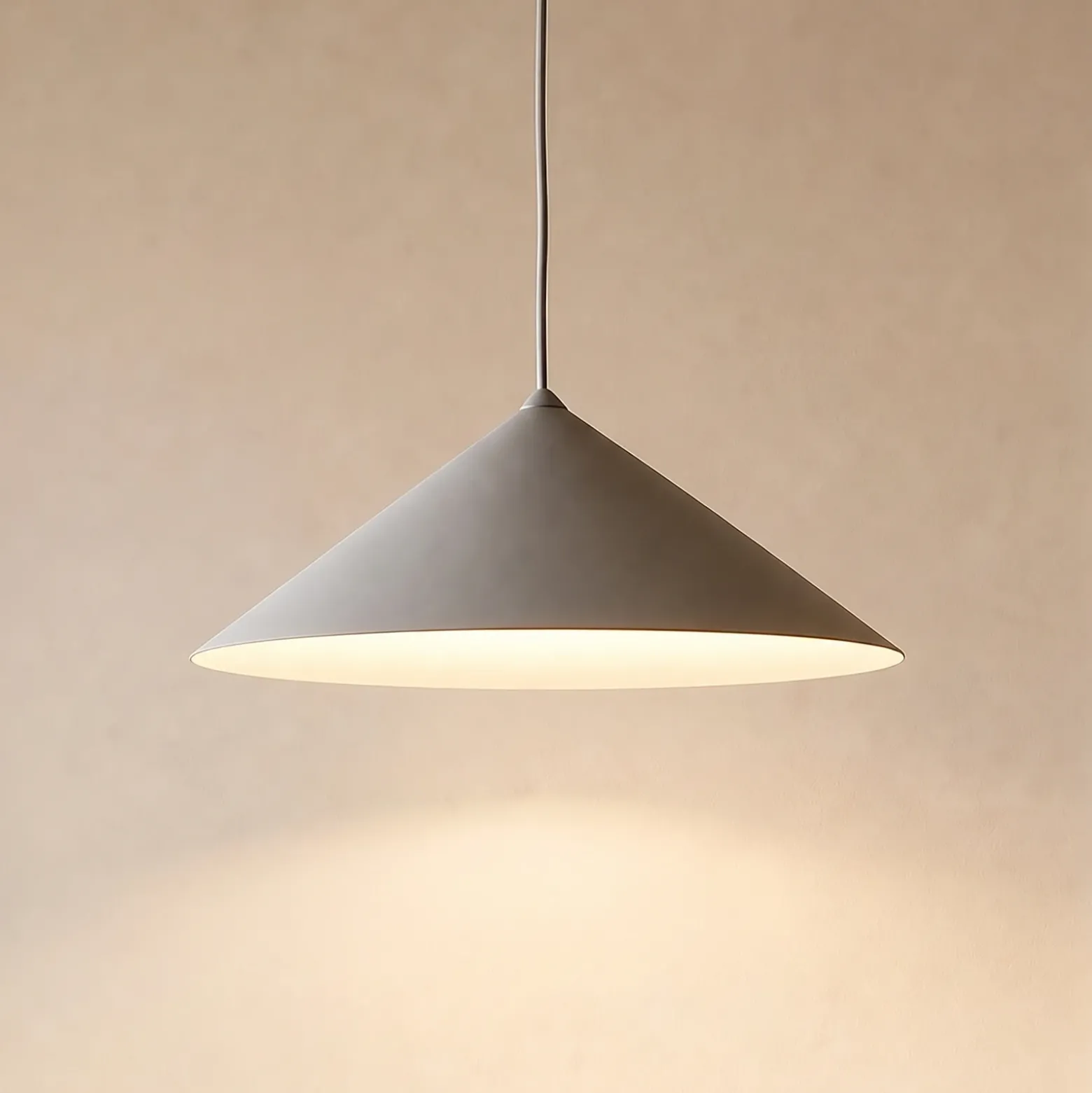 Lámpara colgante Lume L, color gris-beige, metal, Ø 40 cm, GX53