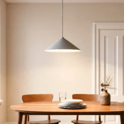 Lámpara colgante Lume L, color gris-beige, metal, Ø 40 cm, GX53