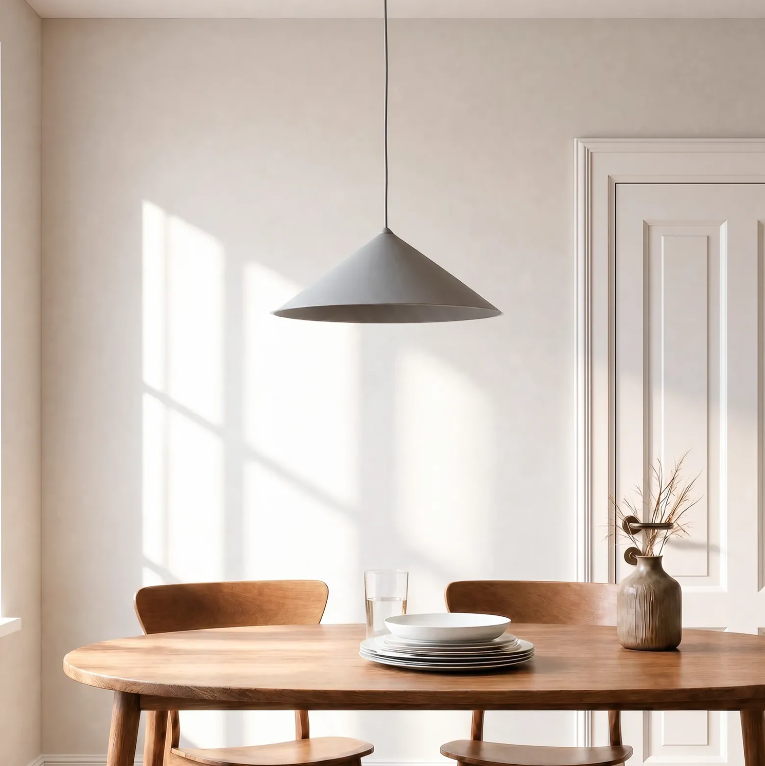 Lámpara colgante Lume L, color gris-beige, metal, Ø 40 cm, GX53