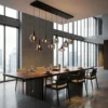 Lámpara colgante Lumina, 8 luces, negro/cromo, cristal