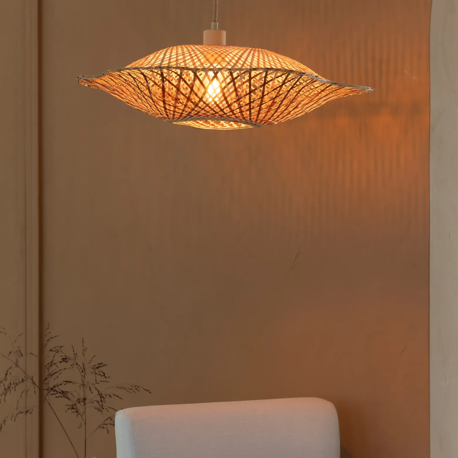 Lámpara colgante Madura de GOOD & MOJO, Ø 60 cm, color natural/marrón, bambú
