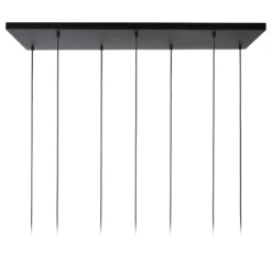 Lámpara colgante Maloto, cristal, 7 luces, ámbar, 150 cm