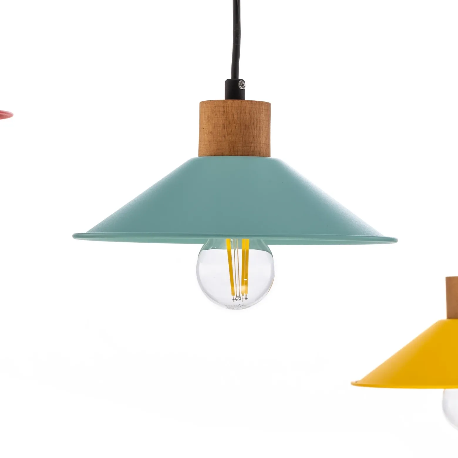 Lámpara colgante Manavgat N-553 3 luces amarillo/azul/rojo
