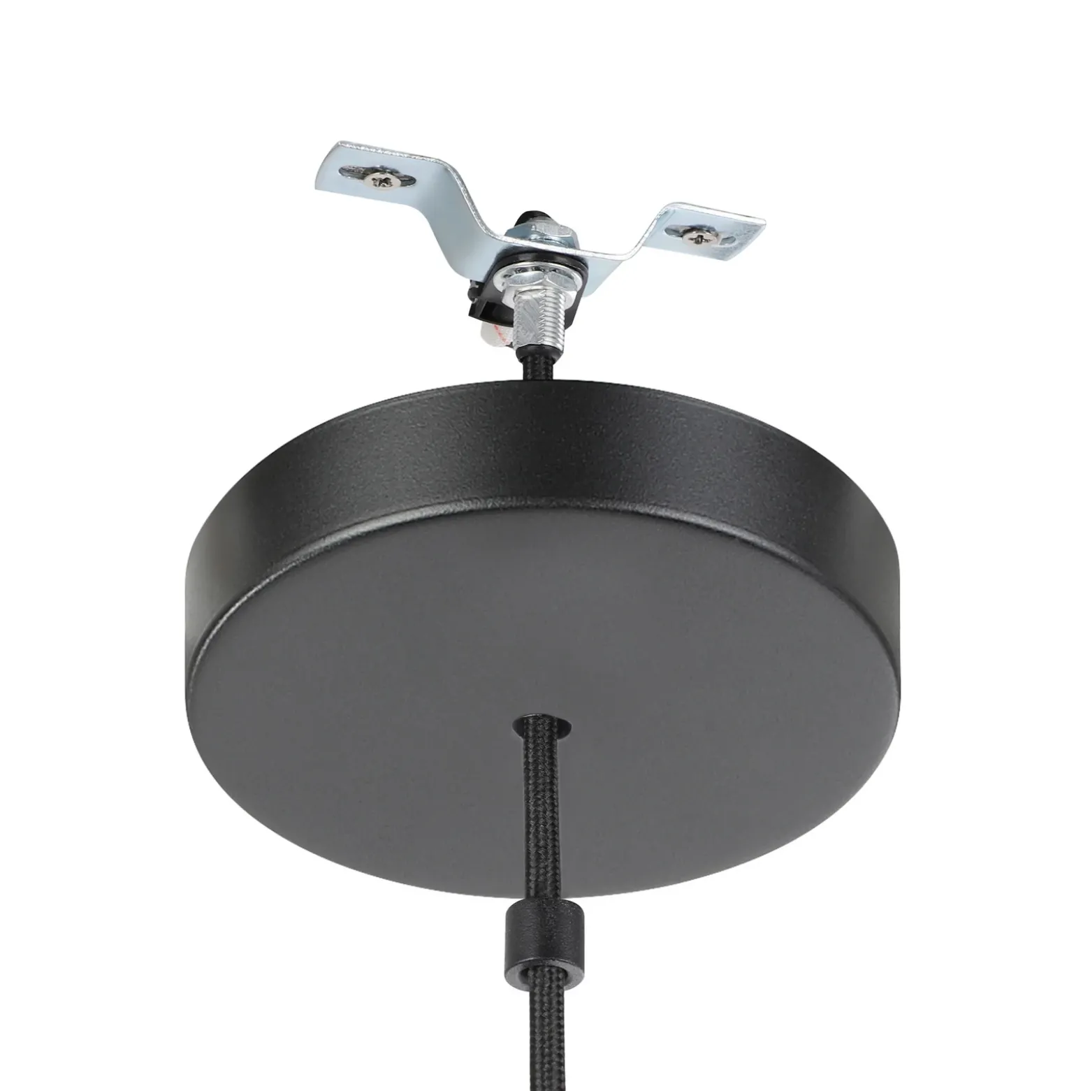 Lámpara colgante Mantunalle, Ø 20 cm, blanco/negro, cristal