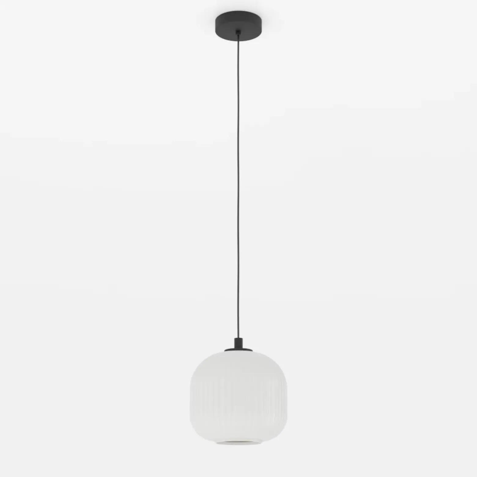 Lámpara colgante Mantunalle, Ø 20 cm, blanco/negro, cristal
