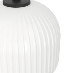 Lámpara colgante Mantunalle, Ø 20 cm, blanco/negro, cristal