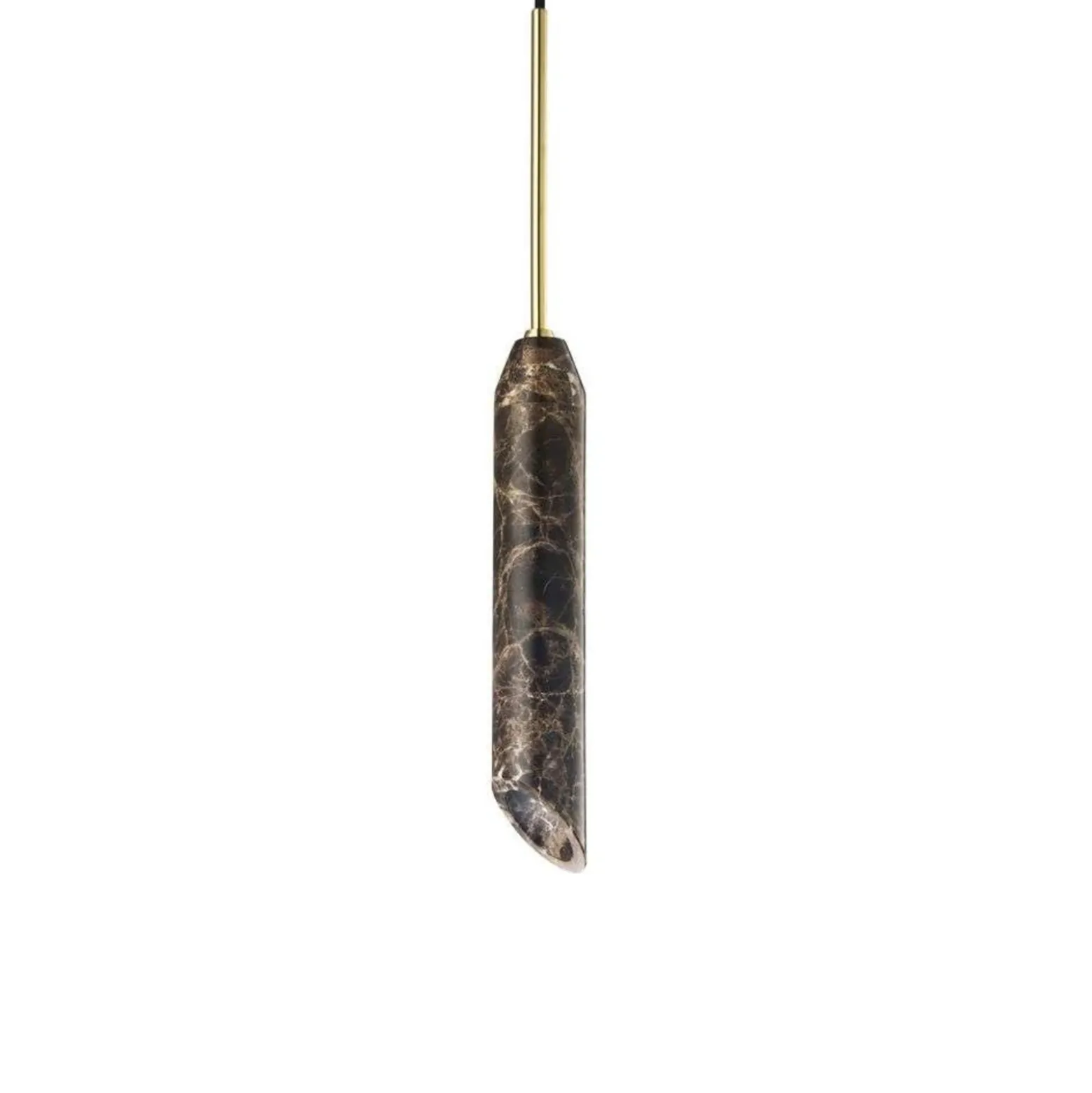 Lámpara colgante Marble Art, marrón, mármol, altura 30 cm, Ø 5 cm