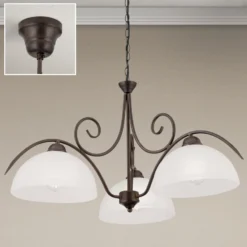 lámpara colgante Marco de 3 luces con cristal de alabastro