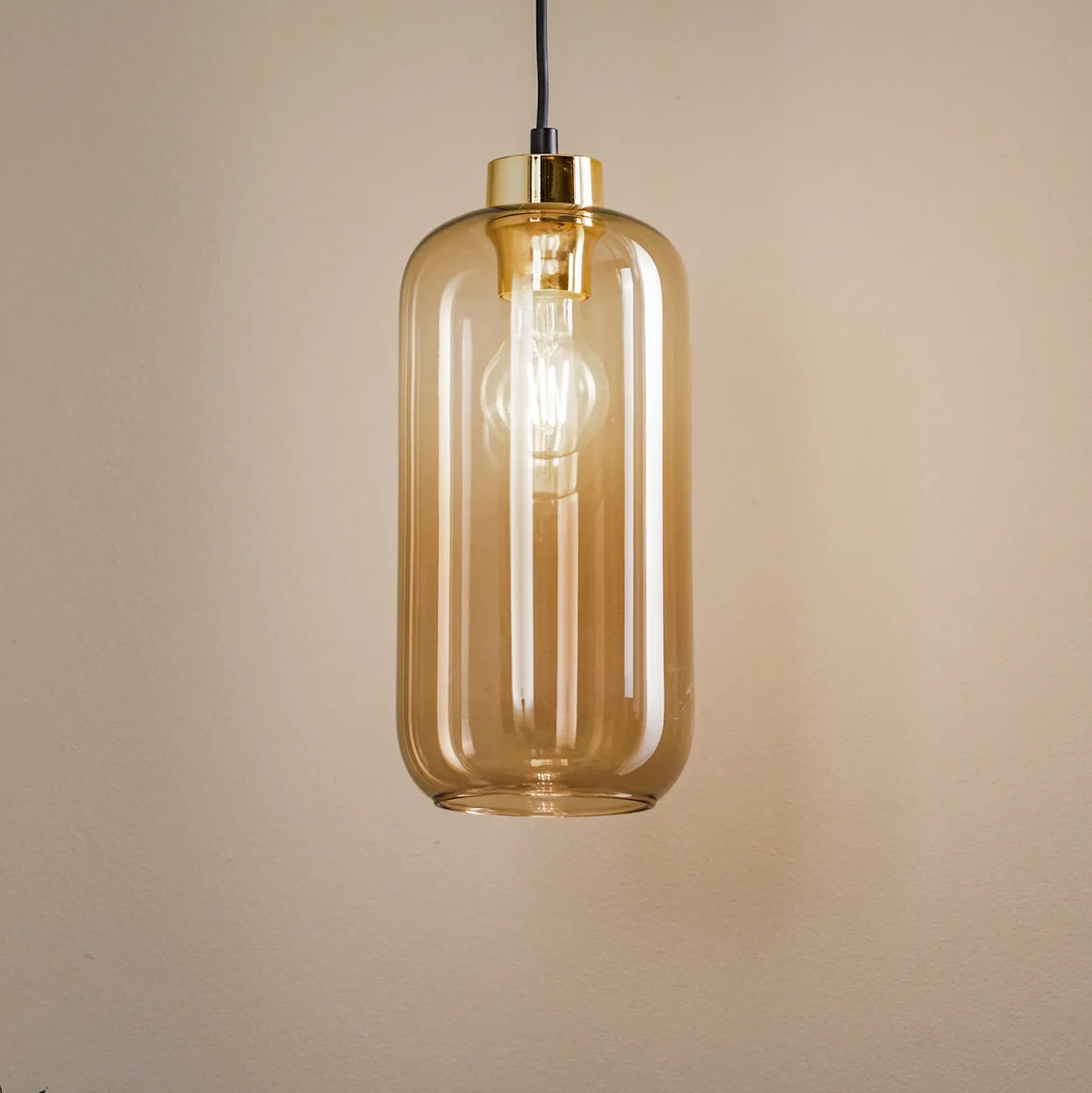 Lámpara colgante Marco Green, 1 luz, marrón