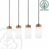 Lámpara colgante Markus, vidrio opalino/madera de roble, longitud 80 cm, 4