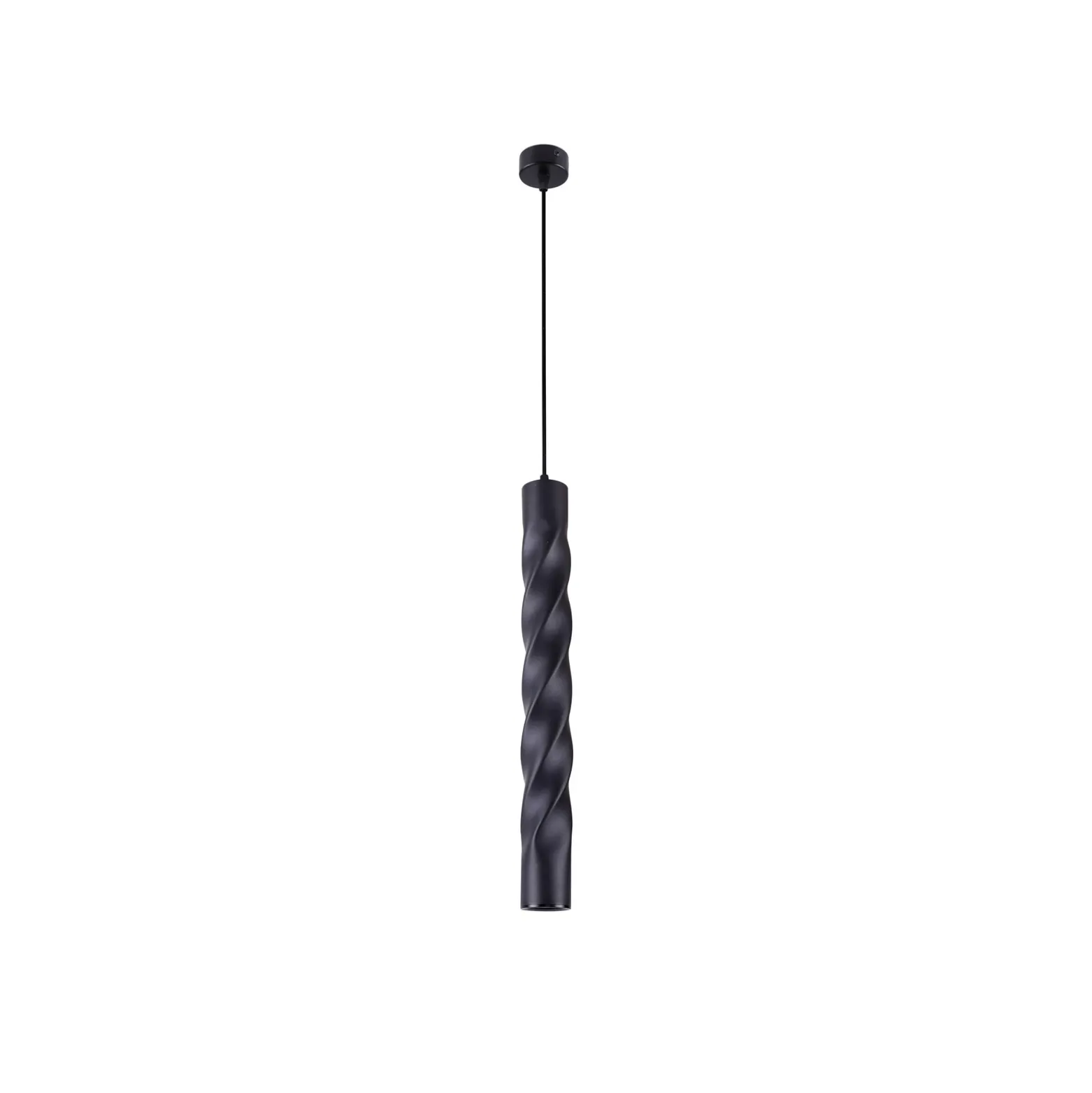 Lámpara colgante Marley de acero torneado, negro