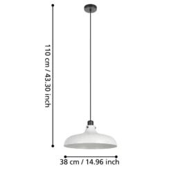 Lámpara colgante Matlock, Ø 38 cm, gris/negro, acero