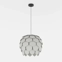 Lámpara colgante Mattanza con pantalla gris