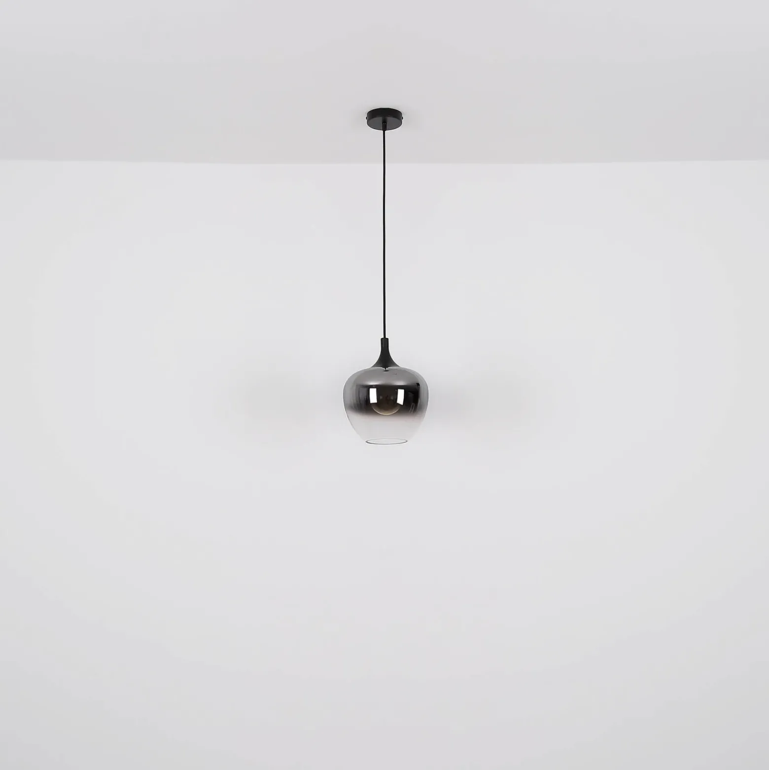 Lámpara colgante Maxy, Ø 48 cm, gris humo, cristal, 3 luces.