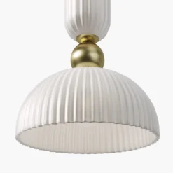 Lámpara colgante Maytoni Antic, blanco/dorado, Ø 30 cm, cristal, E27
