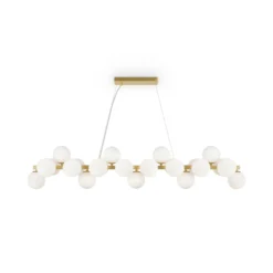 Lámpara colgante Maytoni Dallas, 25 luces, larga, dorada