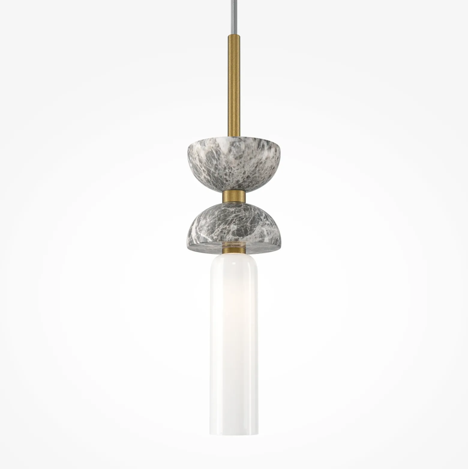 Lámpara colgante Maytoni Kyoto, oro, Ø 10 cm, mármol, cristal