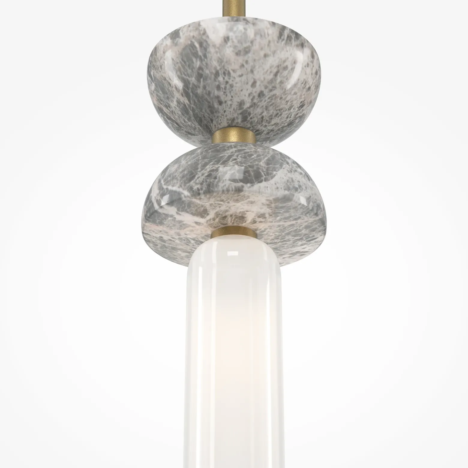Lámpara colgante Maytoni Kyoto, oro, Ø 10 cm, mármol, cristal