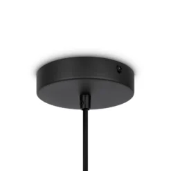 Lámpara colgante Maytoni Roots, Ø 20 cm, altura 27 cm, madera/negro