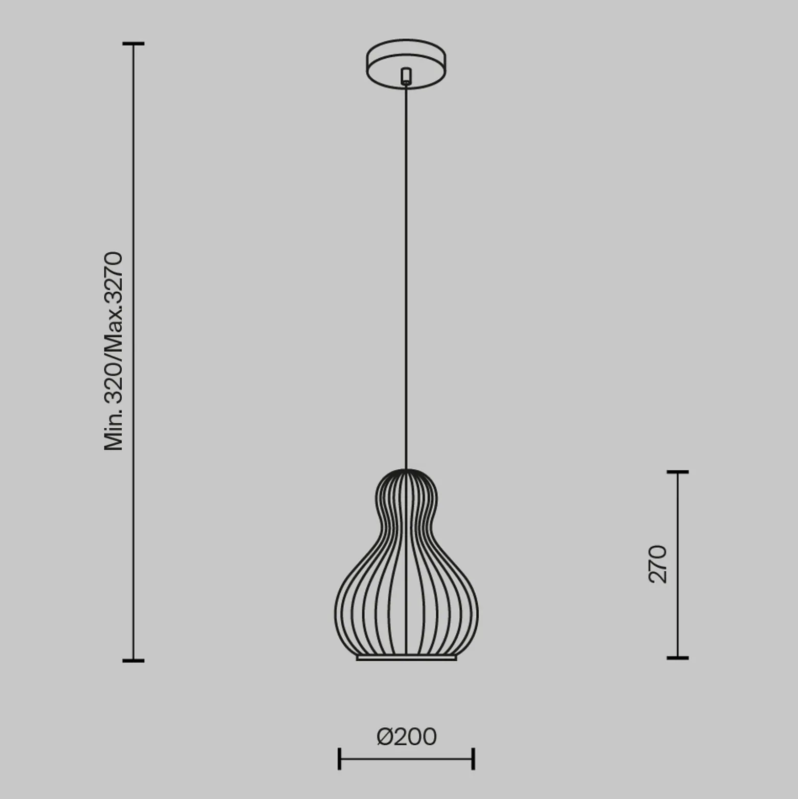 Lámpara colgante Maytoni Roots, Ø 20 cm, altura 27 cm, madera/negro