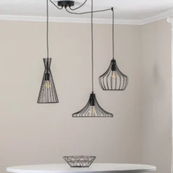 Lámpara colgante Mezopotamya N-1291 3 luces negro