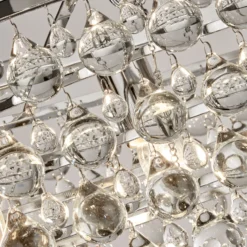 Lámpara colgante Michelle, cromo/claro, cristal, 92 cm, E27