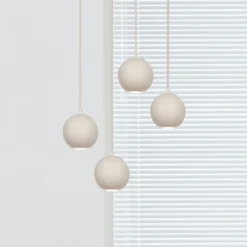 Lámpara colgante Midway, color arena, 4 luces, Ø 35 cm, GU10