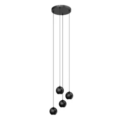 Lámpara colgante Midway, negra, 4 luces, Ø 35 cm, GU10
