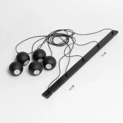 Lámpara colgante Midway, negra, 5 luces, 105 cm de largo, GU10