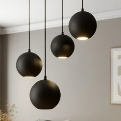 Lámpara colgante Midway, negra, 4 luces, Ø 35 cm, GU10