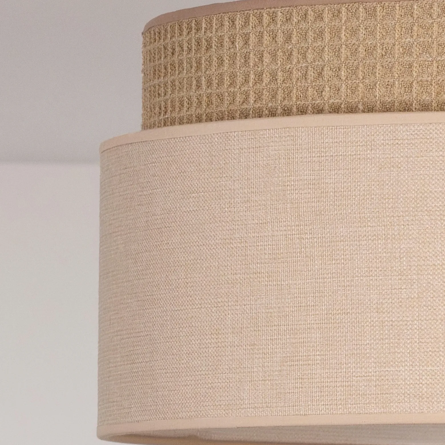 Lámpara colgante Milano, marrón café/beige, Ø 45 cm, tejido, E27